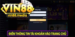 Điền thông tin tài khoản vào trang chủ